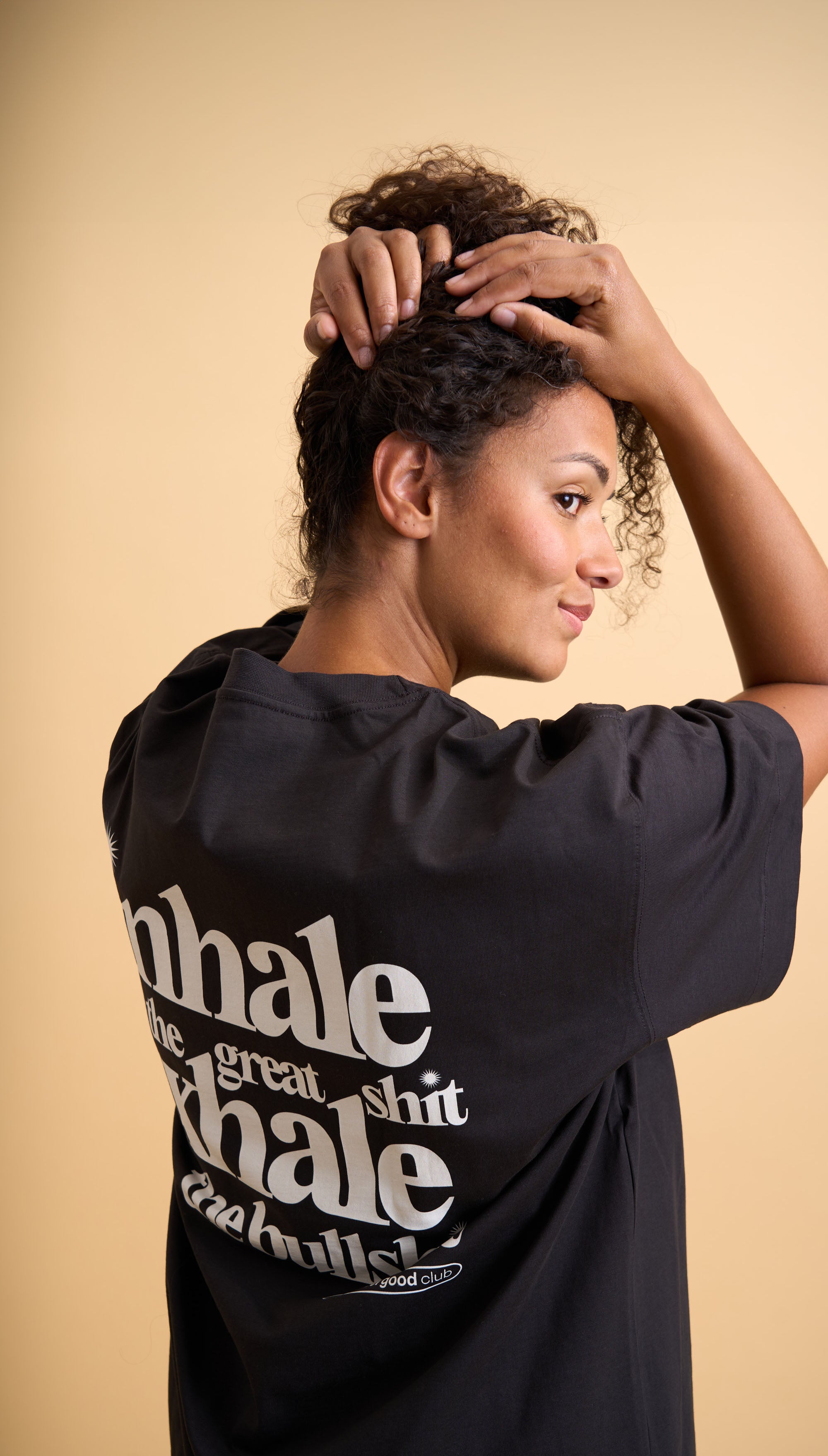 Inhale T Shirt Dress BLK