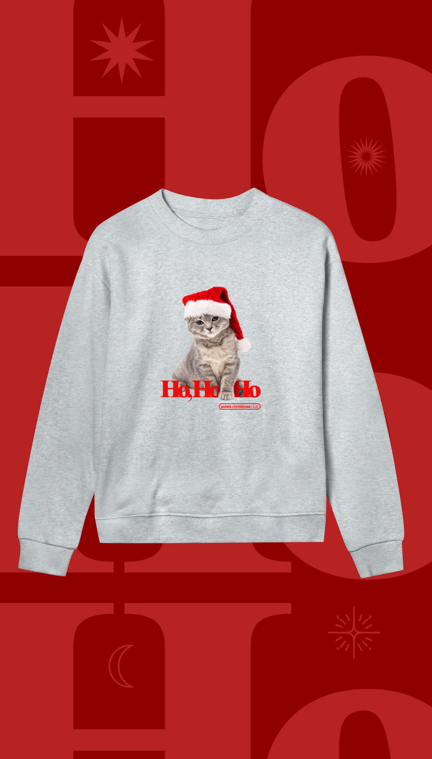 HO HO HO Cat - Grey