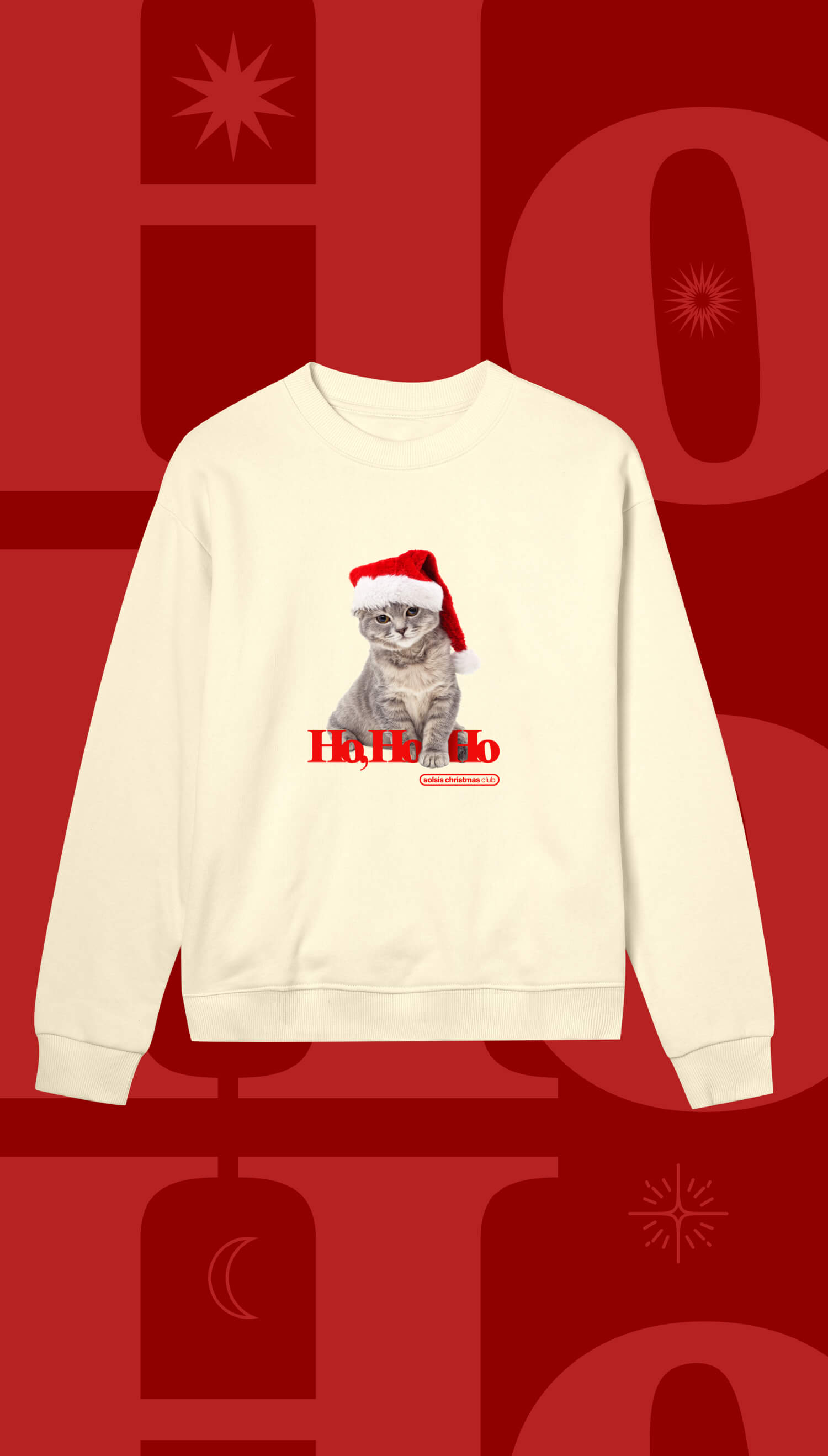 HO HO HO Cat - Soft Yellow