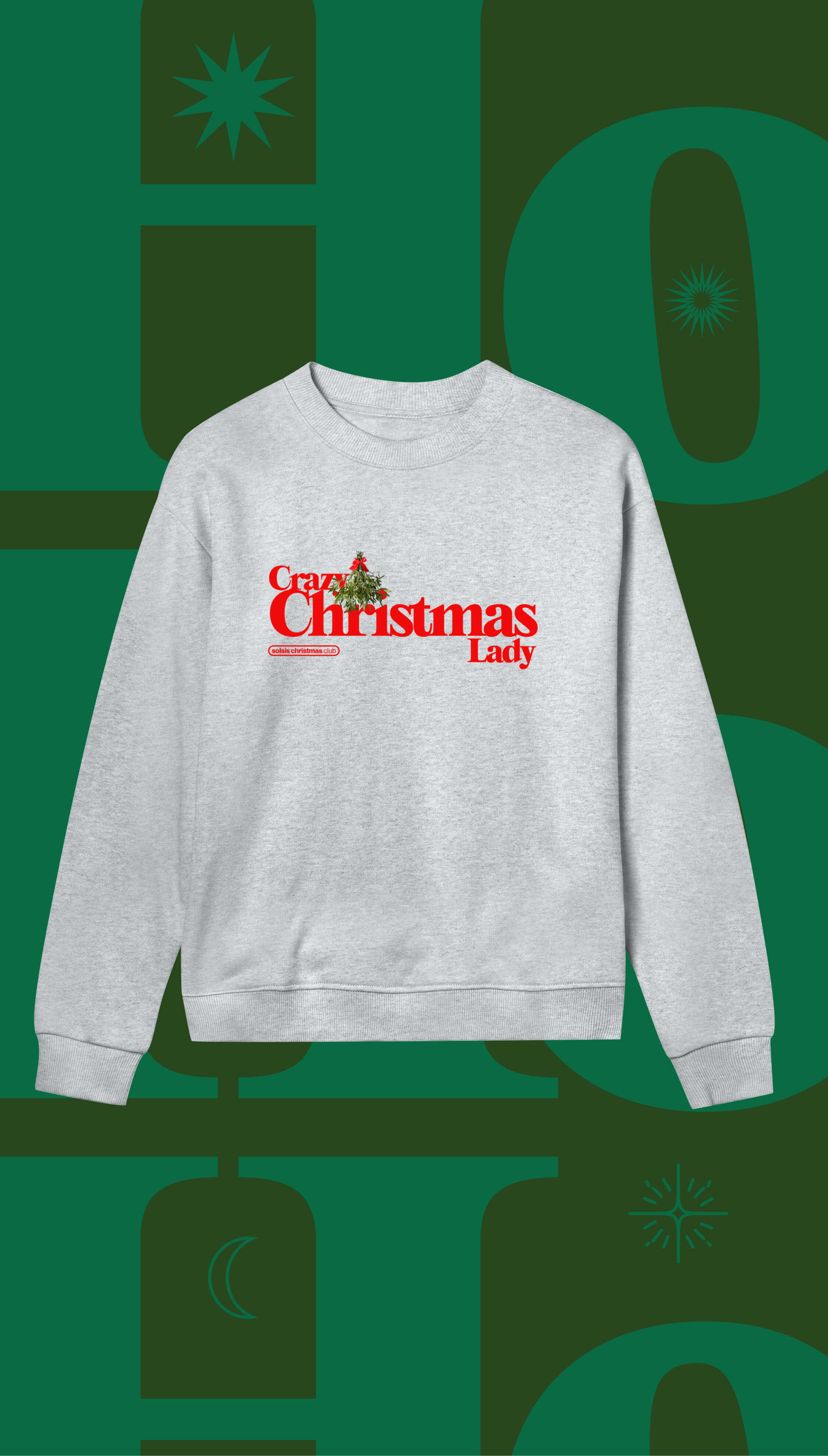 Crazy Christmas Lady-Grey-Woman