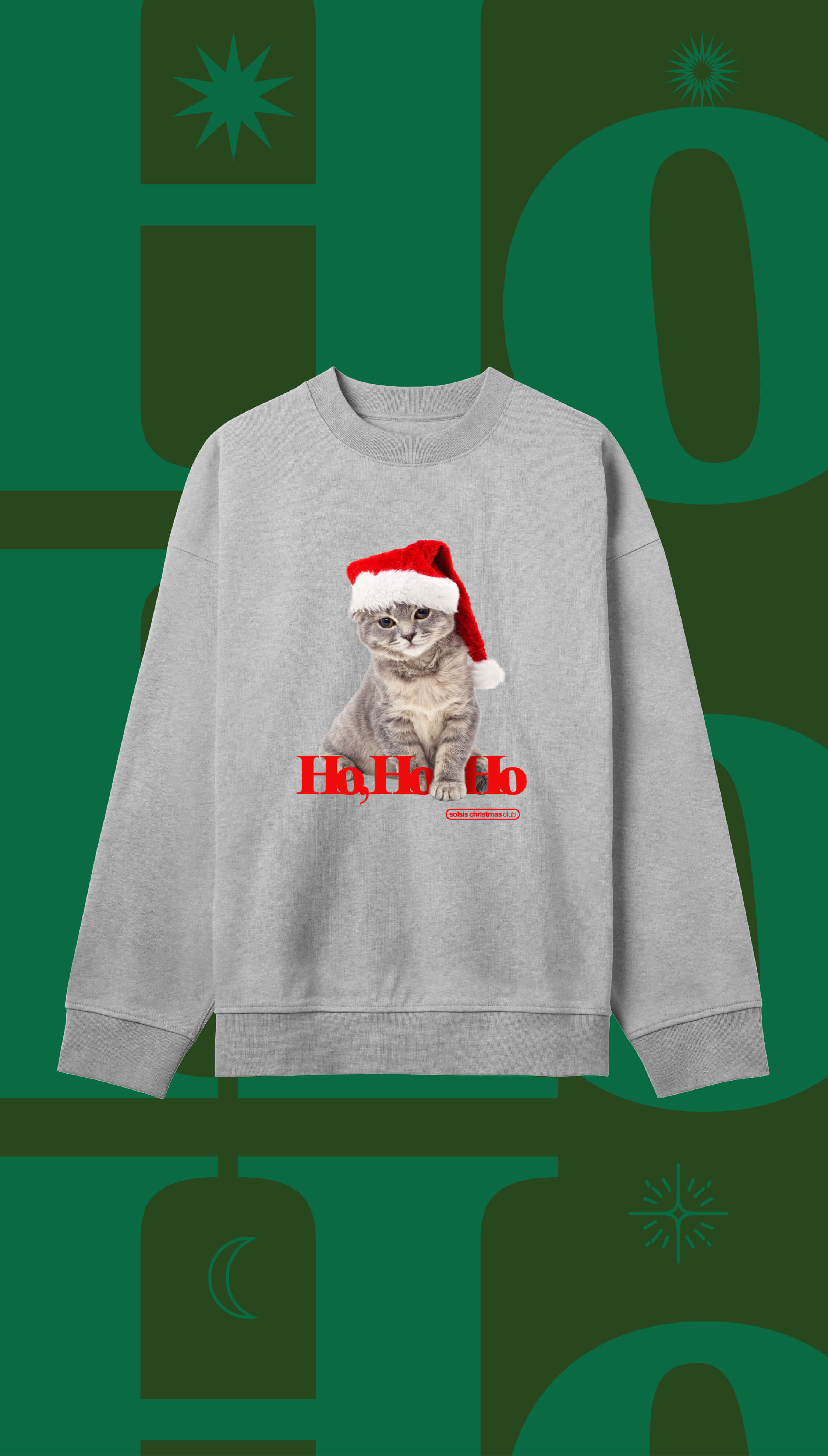 HoHoHo Cat-Grey-Men's Sweatshirt